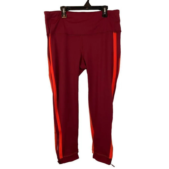 Lululemon Zip The Line Crop Deep Ruby  Coral Size 12 - Picture 5 of 16